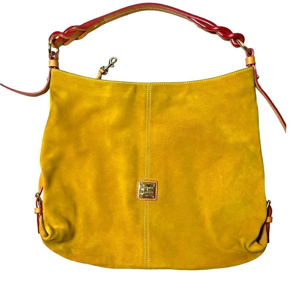 Vintage Dooney & Bourke Oversized Golden Suede Hobo Shoulder Bag Pre-Loved Cond